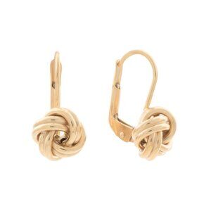 COTE D`OR Gold 14kt Gold Knot Lever Back Earrings